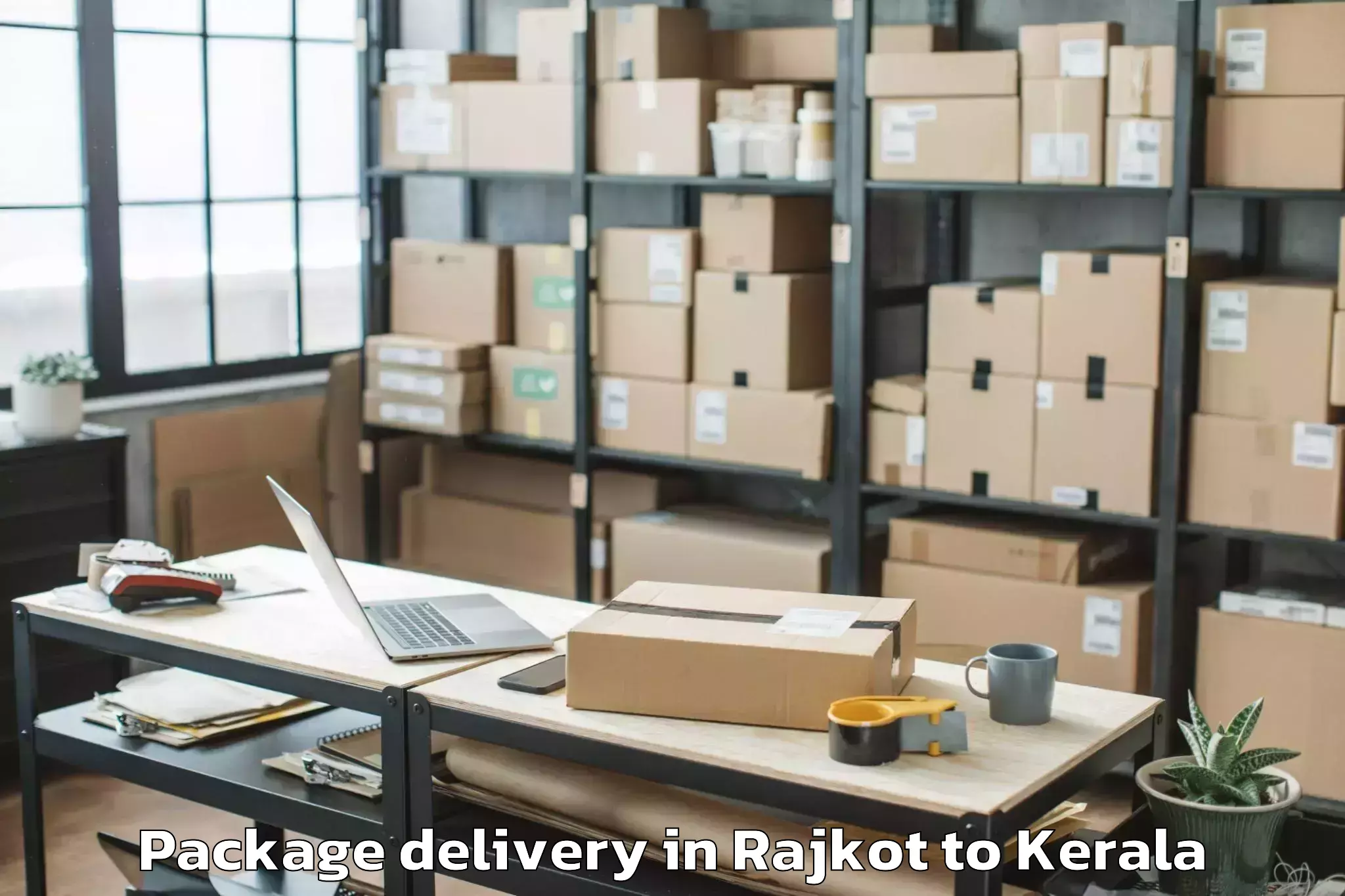 Professional Rajkot to Naduvannur Package Delivery